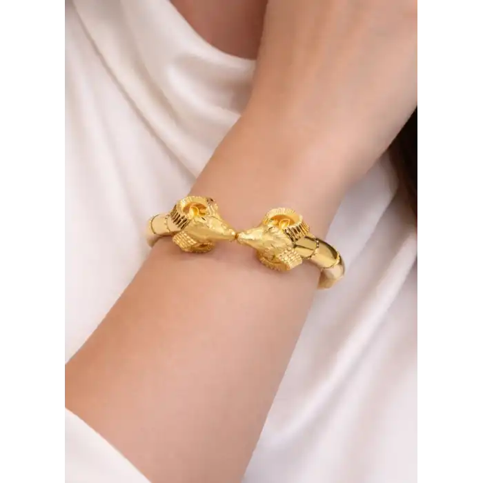 22 Ayar Altın Koçbaşı Modeli Kelepçe Bilezik 20.87 GR KLP2388