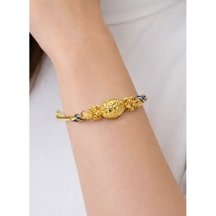 22 Ayar Altın Dorikalı İşlemeli Fantazi Kelepçe Bilezik 11.19 GR KLP0805