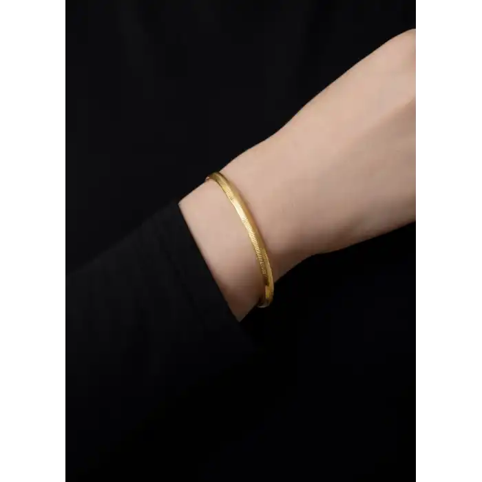 22 Ayar Altın Grek Çizgili Bilezik Kelepçe 3.95 GR