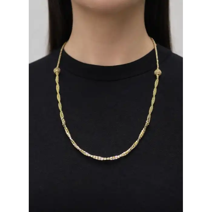 14 Ayar Altın Geometrik Sarmal Model Kolye