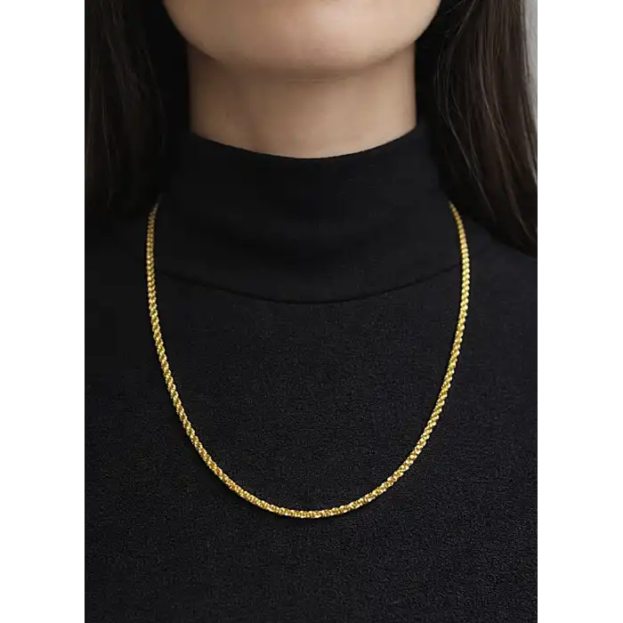 14 Ayar Altın Pullu Kadın Zinciri Kolye