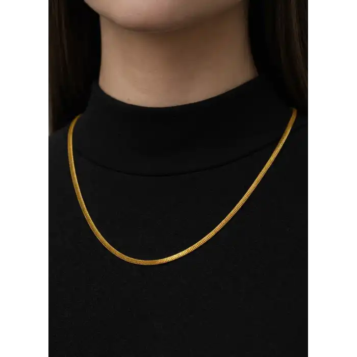 14 Ayar Altın İtalyan Ezme Kolye