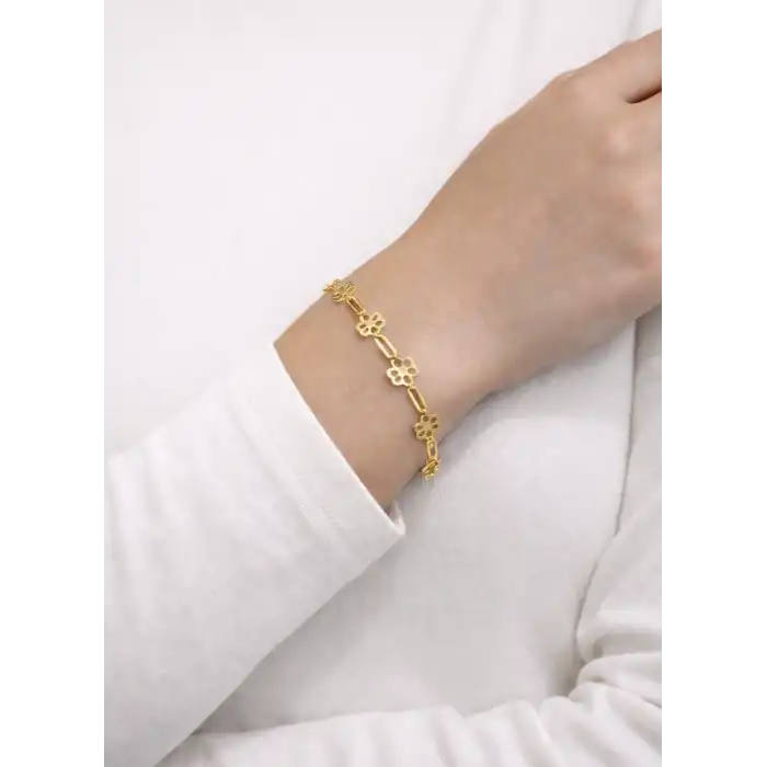 14 Ayar Altın Papatya Modeli Bileklik