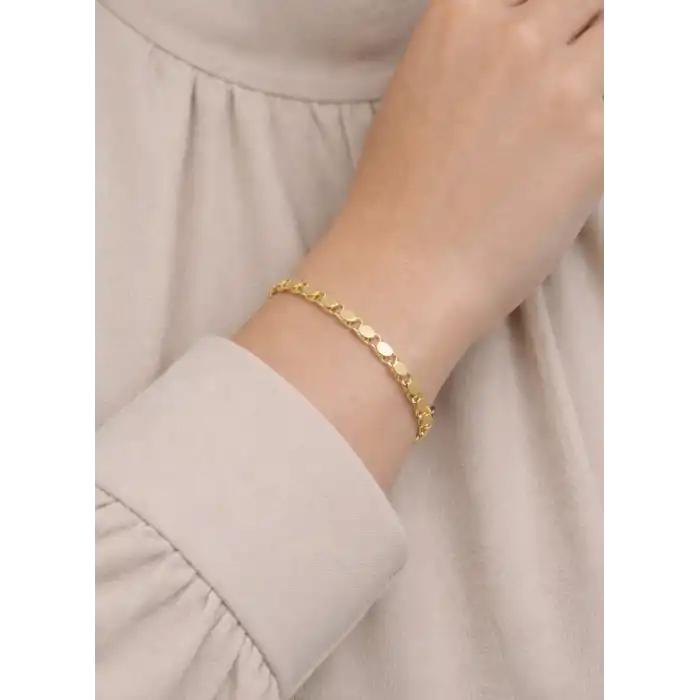 14 Ayar Pullu Zincir Modeli Bileklik Künye