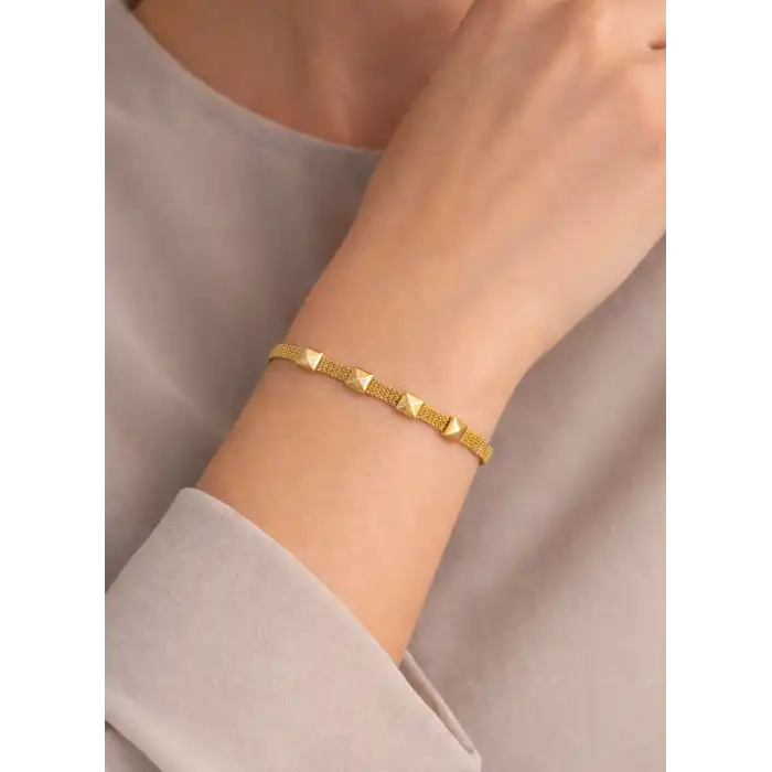 14 Ayar Altın Bileklik Piramit Model