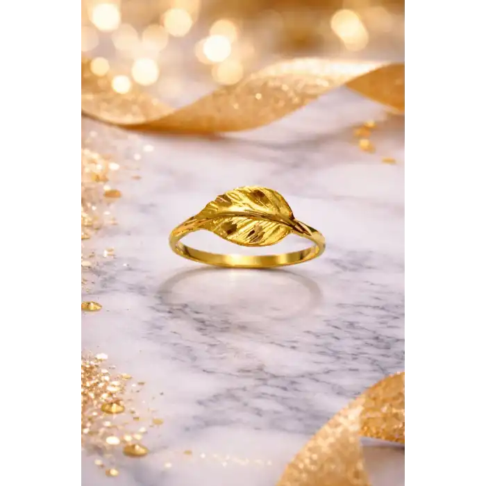 22 Ayar Altın Yüzük Yaprak Modeli 1.73GR YZK7102