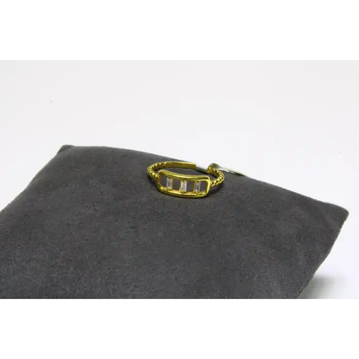 22 Ayar Altın Yüzük Üçlü Baget Model 1.77GR YZK7238