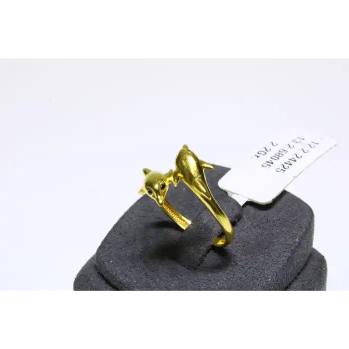 22 Ayar Altın Yüzük Yunus Balığı Balık Model 2.20 GR YZK5167