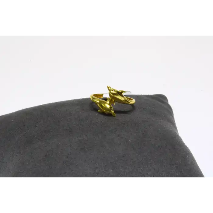 22 Ayar Altın Yüzük Yunus Balığı Balık Model 2.20 GR YZK5167