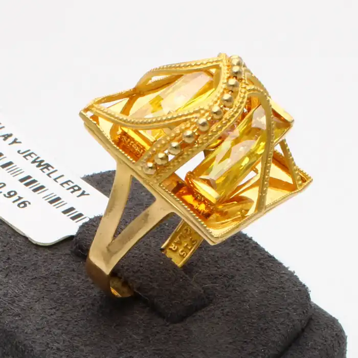 Ayar Tasarım Taşlı Yüzük