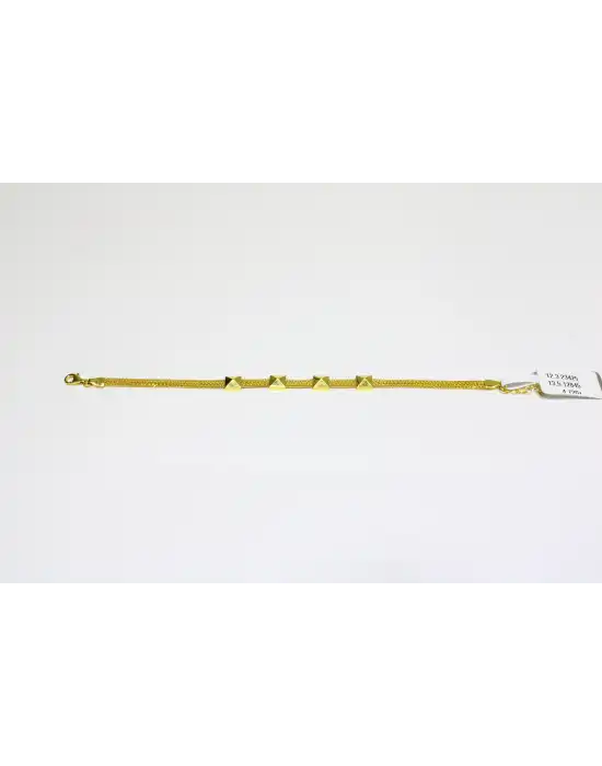 14 Ayar Altın Bileklik Piramit Model