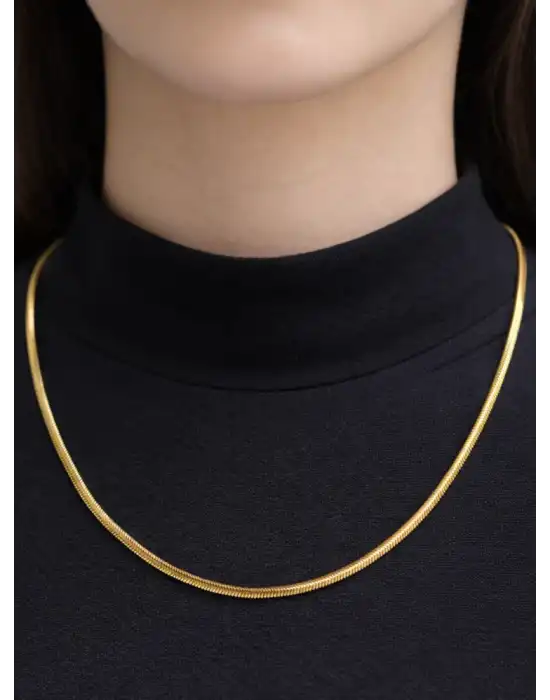 14 Ayar Altın Balık Sırtı Modeli Kolye