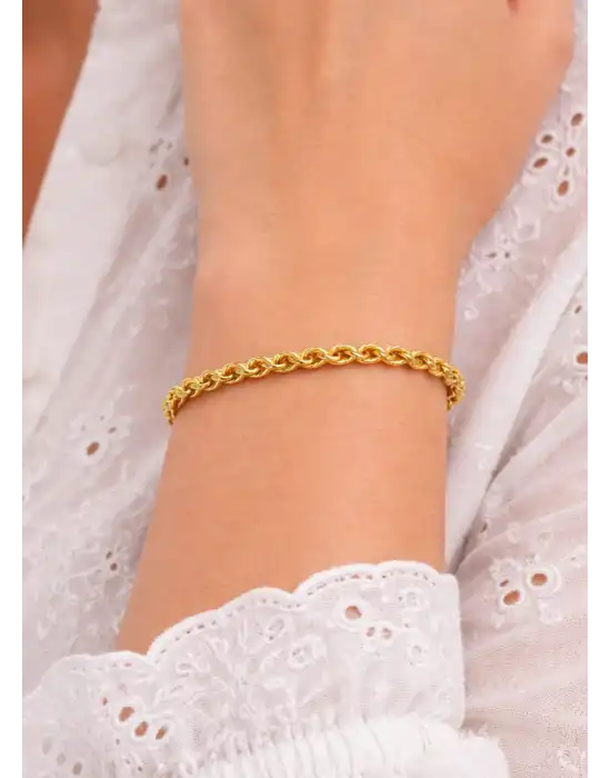 14 Ayar Gerçek Altın Halat Künye