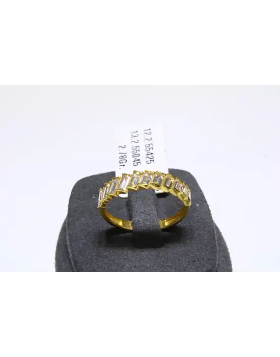 22 Ayar Altın Yüzük Baget Taşlı 2.78 GR TKS8017