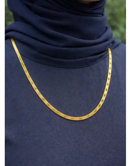 22 Ayar Altın İtalyan Yassı Model Kolye 11.18 GR KLY4018