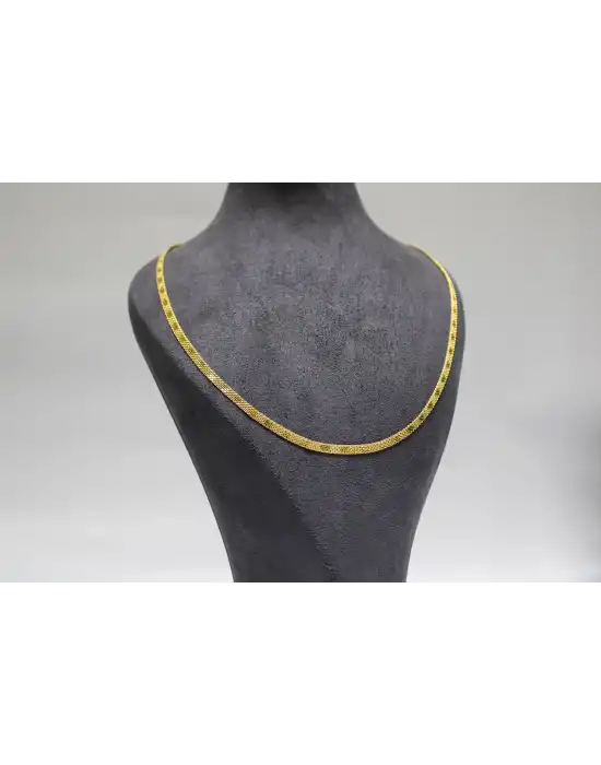 22 Ayar Altın İtalyan Yassı Model Kolye 11.18 GR KLY4018