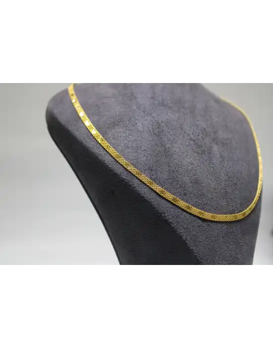 22 Ayar Altın İtalyan Yassı Model Kolye 11.18 GR KLY4018