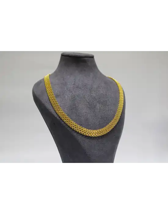 22 Ayar Altın Kolye Bismark Örgü Modeli 20.61 GR