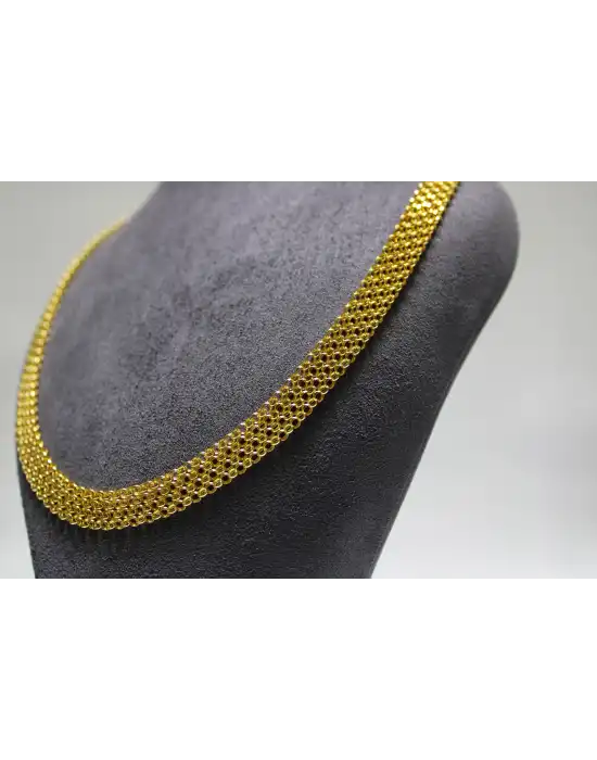 22 Ayar Altın Kolye Bismark Örgü Modeli 20.61 GR