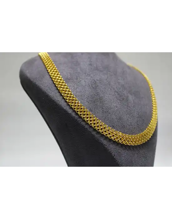 22 Ayar Altın Kolye Bismark Örgü Modeli 20.61 GR