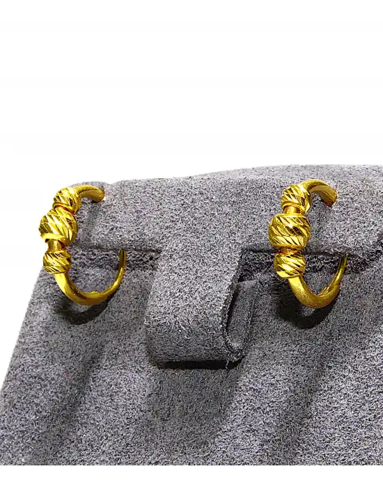 22 Ayar Altın Dorika Toplu Halka Küpe 1.44GR KPE9283
