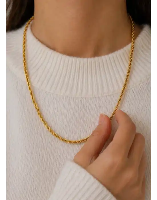 22 Ayar Altın Halat Modeli Zincir Kolye 4.18 GR 60CM ZNC2201