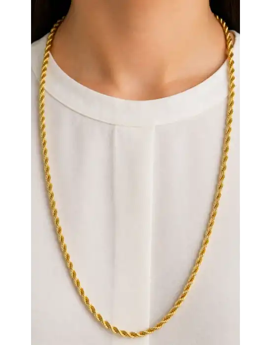 14 Ayar Altın Halat Modeli Zincir Kolye 4.80 GR 60-65 CM ZNC1735