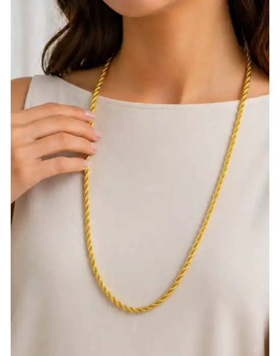 14 Ayar Altın Halat Modeli Zincir Kolye 4.89 GR 55 CM ZNC1830