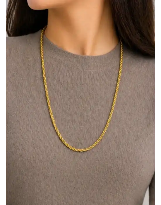 14 Ayar Altın Halat Modeli Zincir Kolye 5.02 GR 60 CM ZNC1834