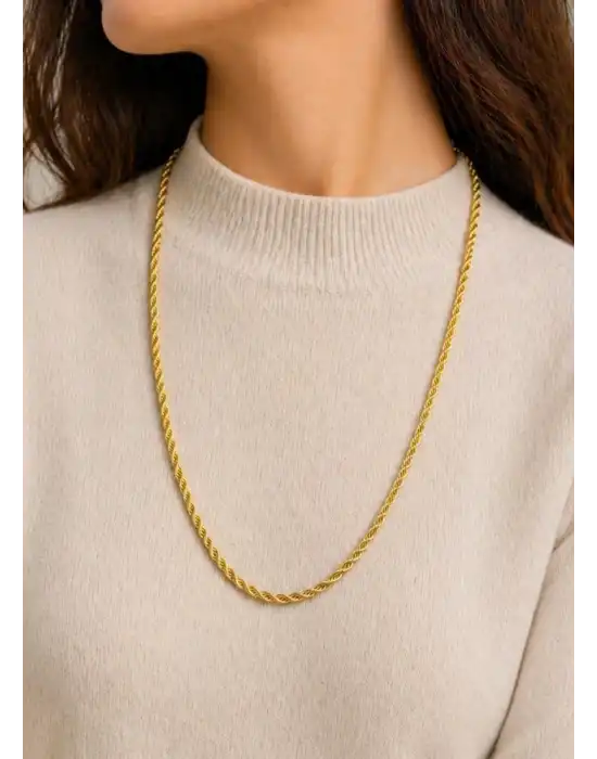 14 Ayar Altın Halat Modeli Zincir Kolye 5.10 GR 65 CM ZNC2072