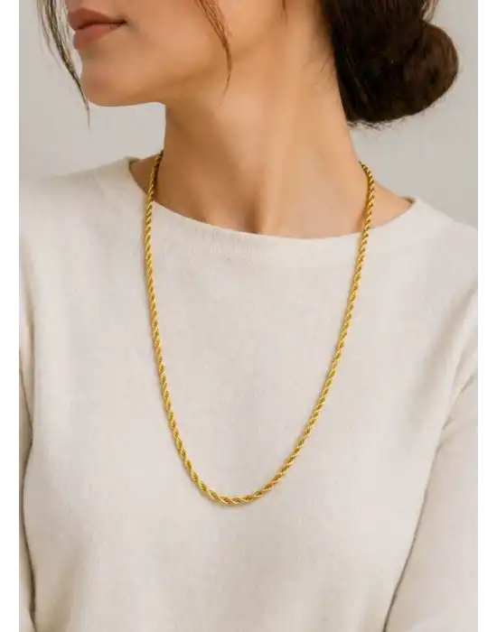 14 Ayar Altın Halat Modeli Zincir Kolye 5.24 GR 65 CM ZNC1285