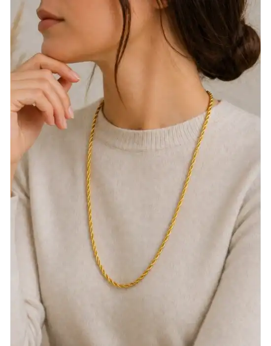 14 Ayar Altın Halat Modeli Zincir Kolye 5.54 GR 60 CM ZNC1686