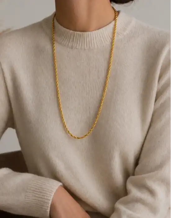 14 Ayar Altın Halat Modeli Zincir Kolye 6.22 GR 75 CM ZNC2222