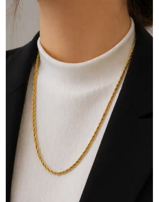 14 Ayar Altın Halat Modeli Zincir Kolye 9.23 GR 65 CM ZNC2247