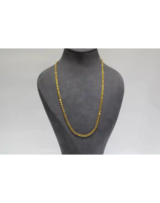 14 Ayar Altın Pullu Model Zincir Kolye 6.47 GR 60 CM ZNC1491