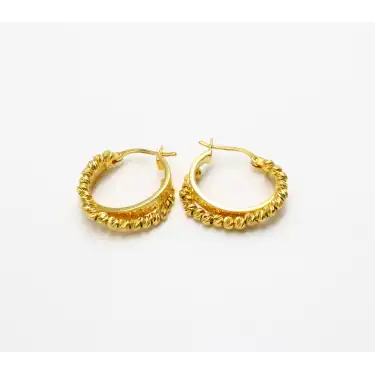 14 Ayar 2 Halkalı Dorikalı Küpe