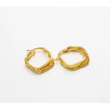 14 Ayar 2 Halkalı Dorikalı Küpe