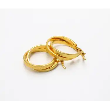 14 Ayar 2 Halkalı Küpe