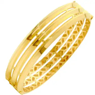 14 Ayar 3 Sıra Düz Kelepçe Bilezik