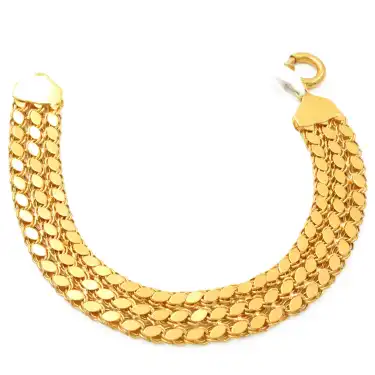 14 Ayar 3 Sıra Geniş Pullu Bileklik