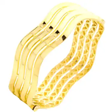 14 Ayar 4 Sıralı Zigzag Kelepçe Bilezik