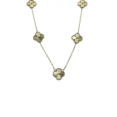 14 Ayar 5 Kalin Yonca Minimal Kolye