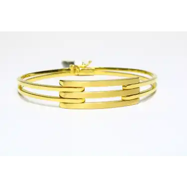 14 Ayar Altın 3 Sıralı Kaburga Kelepçe Bilezik 10.50 GR