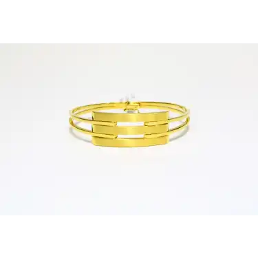 14 Ayar Altın 3 Sıralı Kaburga Kelepçe Bilezik 8.93 GR