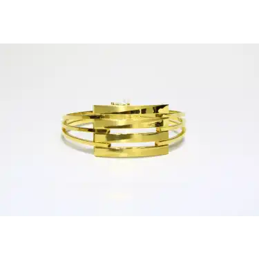 14 Ayar Altın 4 Sıralı Kaburga Kelepçe Bilezik 10.33 GR