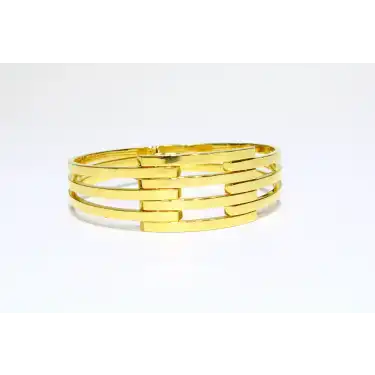 14 Ayar Altın 4 Sıralı Kaburga Kelepçe Bilezik 11.59 GR