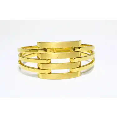 14 Ayar Altın 4 Sıralı Kaburga Kelepçe Bilezik 21.38 GR