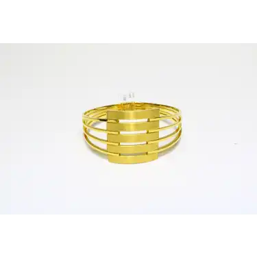 14 Ayar Altın 5 Sıralı Kaburga Kelepçe Bilezik 15.35 GR