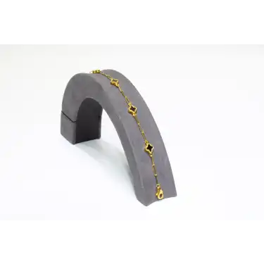 14 Ayar Altın 5 Yoncalı Siyah Taşlı Bileklik