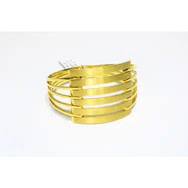 14 Ayar Altın 6 Sıralı Kaburga Kelepçe Bilezik 20.79 GR